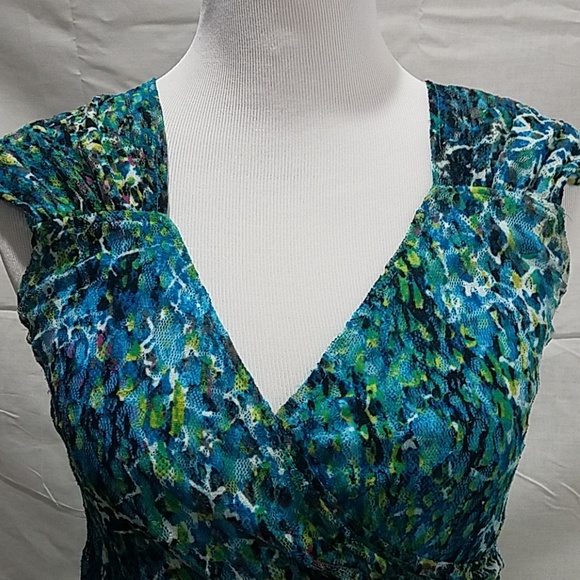 Blue multicolored print dress - Picture 2 of 4